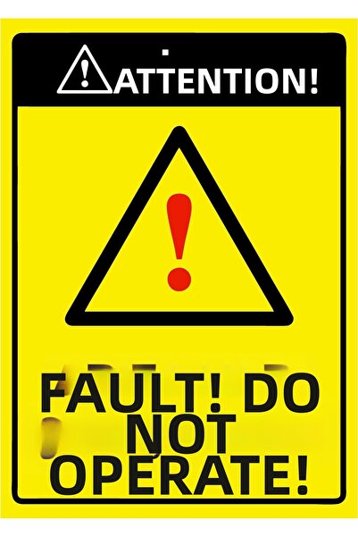 ZiPrinter انتبه! هناك خطأ! العمل! لافتة تحذير من مادة PVC مقاس A4 21x30 سم