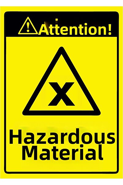 ZiPrinter انتبه! لافتة تحذيرية للمواد الضارة من مادة PVC مقاس A4 21x30 سم