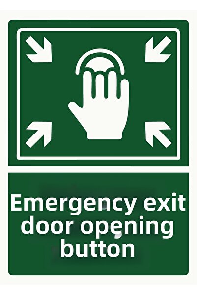 ZiPrinter زر فتح باب الخروج في حالات الطوارئ مع لافتة تحذير من البلاستيك PVC ...