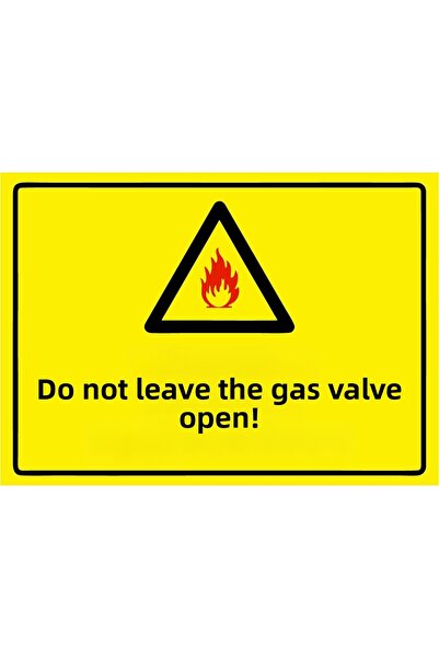 ZiPrinter لا تترك صمام الغاز مفتوحًا! لافتة تحذير من مادة PVC مقاس A5 15x21 سم