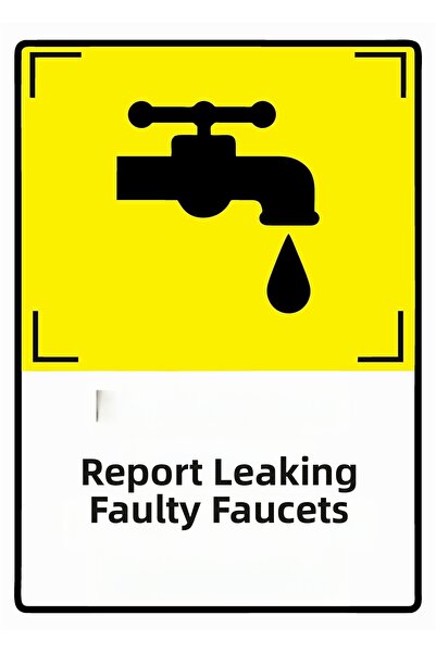 ZiPrinter قم بتنبيه الماءدين بوجود تسرب في الصنبور، لافتة تحذير من البلاستيك ...