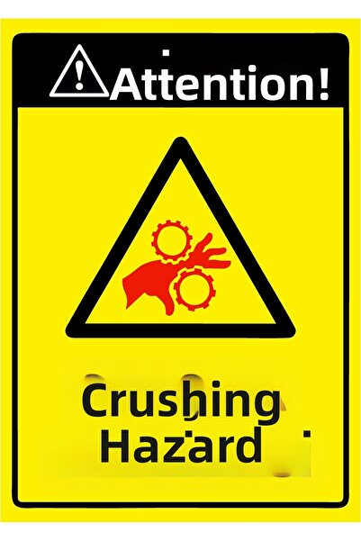 ZiPrinter انتبه! لافتة تحذيرية من خطر الانحشار من مادة PVC مقاس A4 21x30 سم