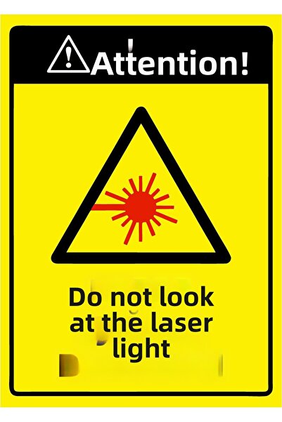 ZiPrinter انتبه! لافتة تحذيرية لا تنظر إلى ضوء الليزر مصنوعة من البلاستيك PVC...