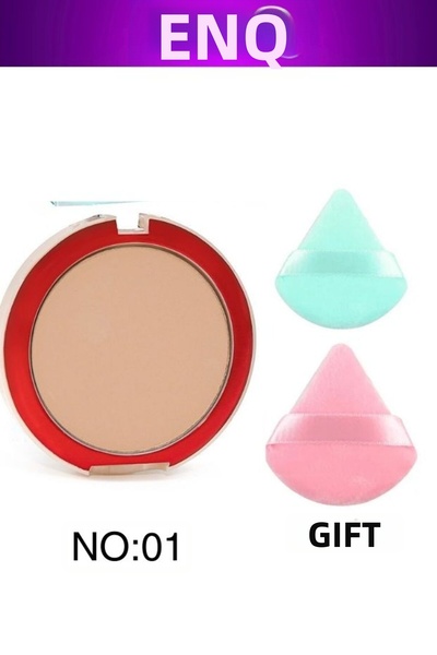 ENQ بودرة ماتي احترافية عالية التصبغ مع مرآة وإسفنجة - مع هدية إسفنجة
