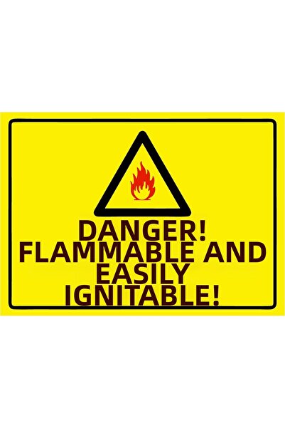 ZiPrinter خطر! قابل للاشتعال وسهل الإمساك! لافتة تحذير من مادة PVC مقاس A4 21...