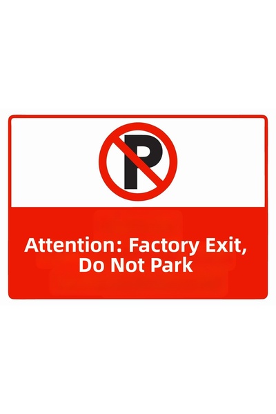 ZiPrinter Attention Factory Outlet, Do Not Park Isg Warning Sign Pvc A3 30X42 cm
