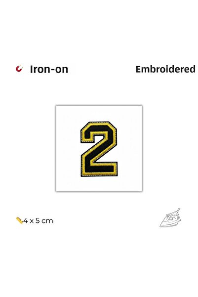 KumaşEvi Embroidered Number Applique Coat of Arms (0–9) – Iron-On Clothing Patch