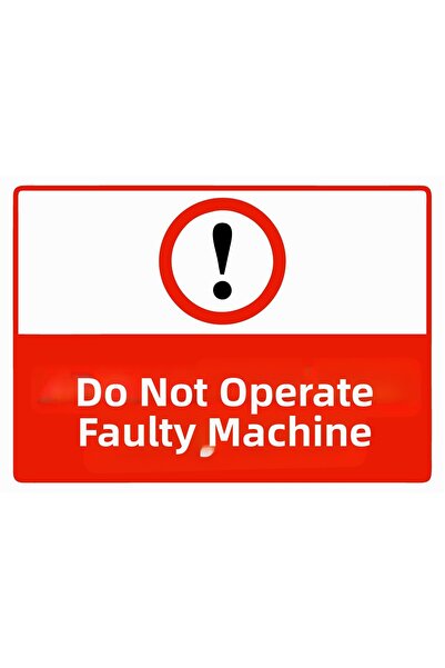 ZiPrinter لافتة تحذيرية من شركة isg تحمل عبارة 'تشغيل الجهاز المعطل' مصنوعة م...