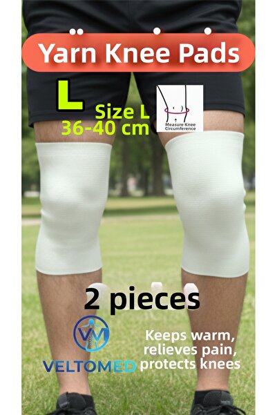 Veltomed واقي الركبة الصوفي مقاس L يحافظ على الدفء ويدعم الركبة، مناسب للجنسي...