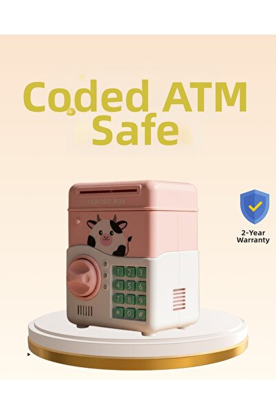 Epilons حصالة إلكترونية للأطفال بتصميم ماكينة الصراف الوردية