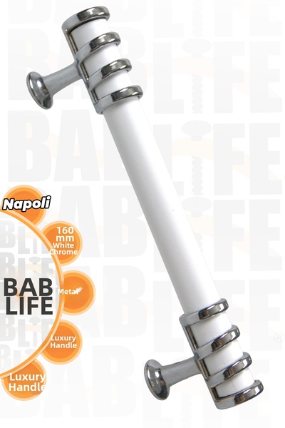 bablife مقابض أثاث خزانة أدراج فاخرة من المعدن الأبيض والكروم مقاس 160 مم من نابولي مع جميع خيارات الألوان