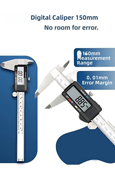 Transformacion Professional Digital Caliper 150mm - Carbon Fiber Body, Precision Lcd Display, Inch/Metric Measurement