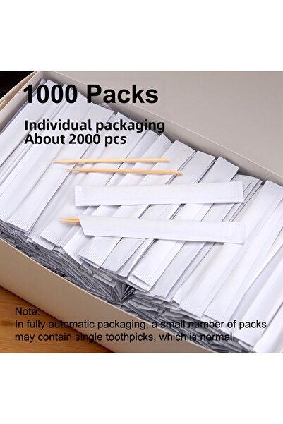 Choice بيع بالجملة 1000 عبوة من أعواد أسنان الخيزران للاستخدام مرة واحدة، أعو...