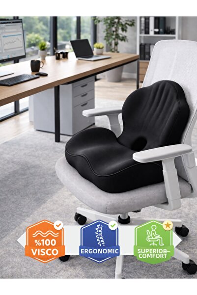 Viscomina وسادة طبية للظهر والجلوس، تصميم خماسي الأبعاد، وسادة متعددة الأغراض 100% فيسكوز، وسادة للسيارة