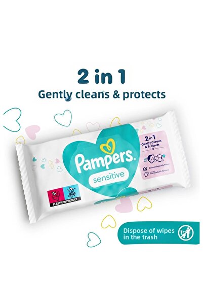 Prima مناديل مبللة للبشرة الحساسة، أساسها نباتي، خالية من العطور، 52 ورقة، عب...