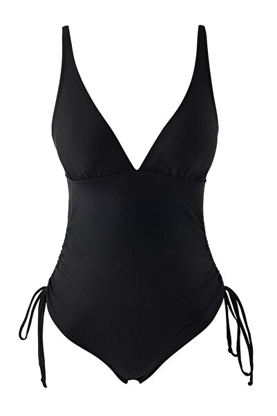 Trendyol Collection Black Deep V Swimsuit Tbess26Ma00020