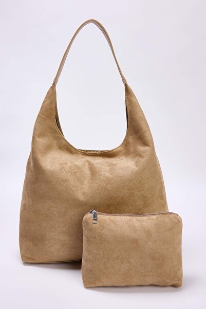 TRENDYOL SHOES Nerz Wildleder Puppy Umhängetasche TAKSS26OC00001