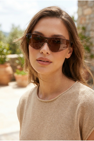 Kapin Moon Retro Metal Güneş Gözlüğü - Kahverengi