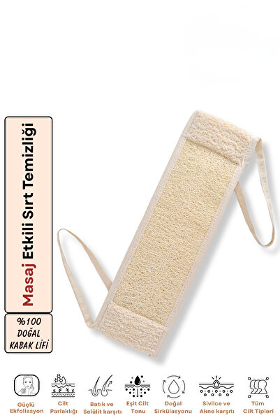 ilaslan international %100 Doğal Kabak Lifi Sırt Kesesi Masaj ve Peeling Etkili Uzun Form Tüm Cilt Tipleri