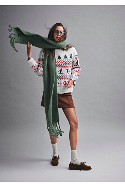 Mavi New Year's Themed Ecru Sweater Loose Fit / Relaxed Fit 1710860-70057