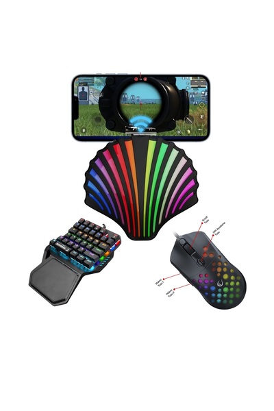 HANDJOY Kugamer M4 Süper Üçlü Set - 2000hz Pubg Mobile Klavye Mouse Akıllı Konsol Dönüştürücü 2025 Türkçe