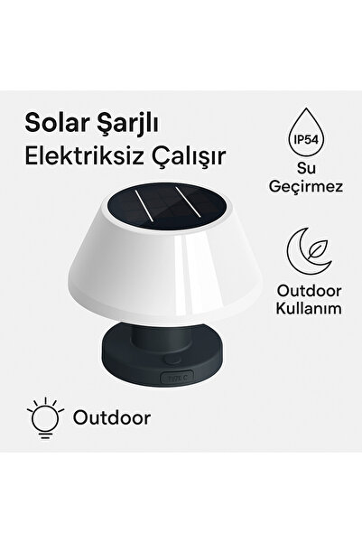 MDS Solar Şarjlı Masa Lambası IP54 Su Geçirmez LED