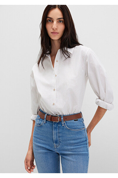 Mavi Striped White Shirt Loose Fit / Relaxed Fit 1211292-83980