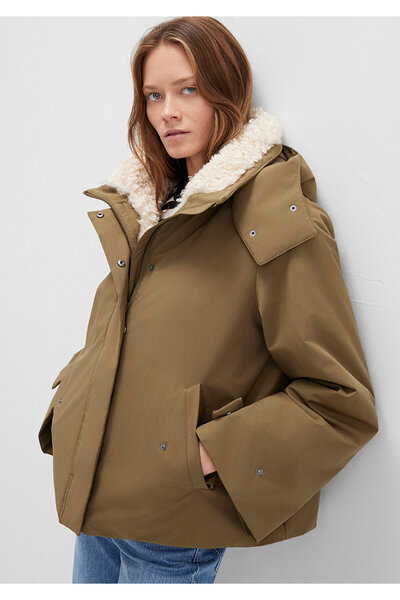 Mavi Faux Fur Detailed Hooded Khaki Parka Regular Fit / Regular Cut 1110759-71816