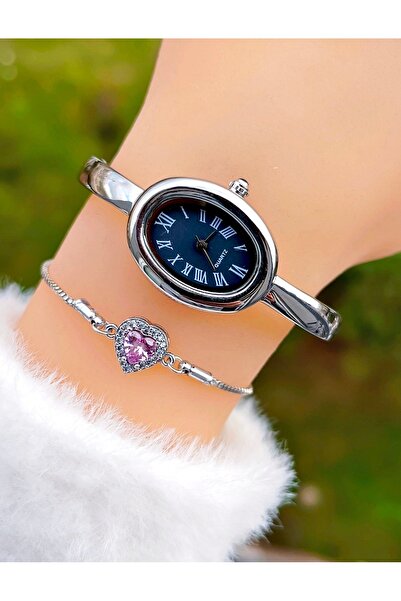 Weluxa Kararma Yapmaz Ipc Kaplama Kelepçeli Kadın Kol Saati ( Ince Bilekler Için ) Bileklik Çapı 52 Mm