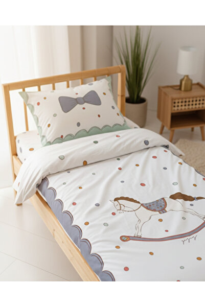 Zezig سلسلة حكاية خرافية فاخرة - طقم غطاء لحاف فردي على شكل حصان هزاز