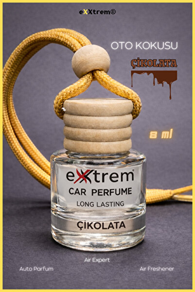 EXXTREM Dekoratif Oto Kokusu - Çikolata | Ahşap Asma Araba Kokusu | 4 Hafta K...