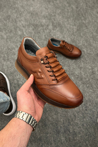 Greyybull Shoes Tan Leather Women's Sneakers-Light Comfortable Daily Sports Shoes