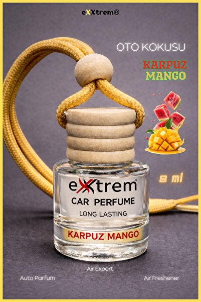 EXXTREM Dekoratif Oto Kokusu - Karpuz & Mango | Ahşap Asma Araba Kokusu | 4 H...