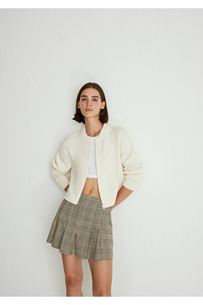 Mavi Fermuarlı Ekru Hırka Regular Fit / Normal Kesim 1710527-82127