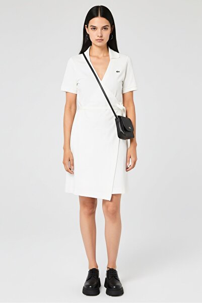 Lacoste Women Embroidered Wrap Dress, White