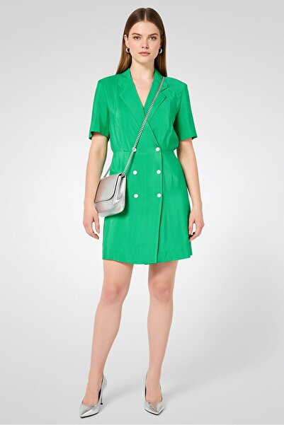 SANDRO فستان نسائي قصير منقوش، أخضر