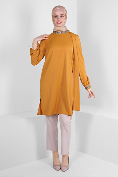 Alvina سترة مطرزة بالأحجار مع تفاصيل ربطة عنق 43527