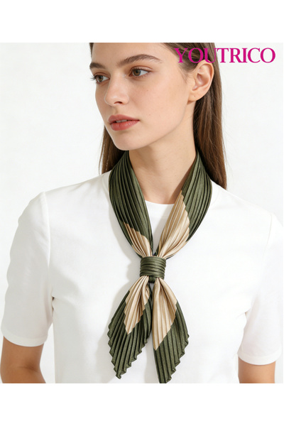 Youtrico Square Scarf-70*70cm Sun Shielding Wrinkled Squar Crinkle Pleat Faux...