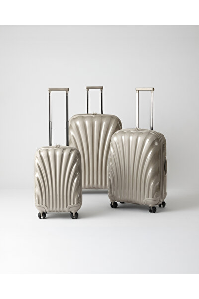 Madame Coco Huitre 3'lü Set Valiz/Bavul - Bej