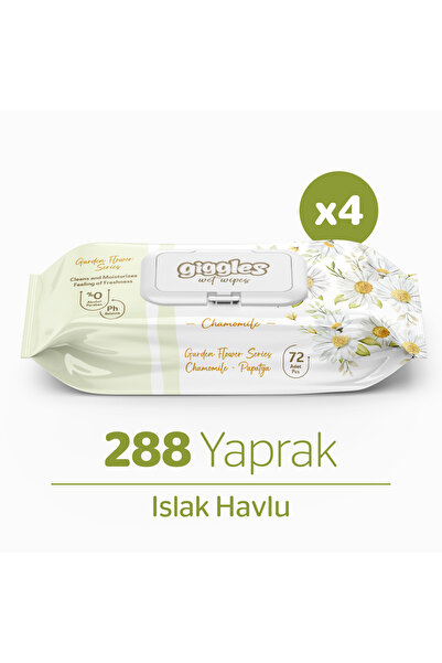 giggles Papatya Kokulu Islak Havlu 72'li 4 Paket 288 Mendil