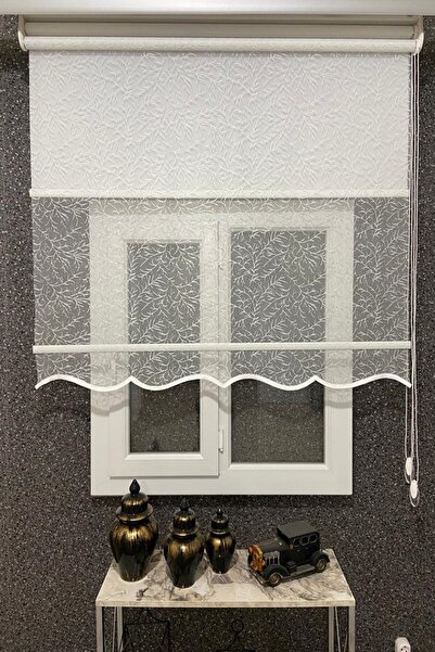 VOLPER MEKANİK Volper Vp2013 Çift Mekanizmalı Tül Ve Stor Perde Dal Desenli Ekru