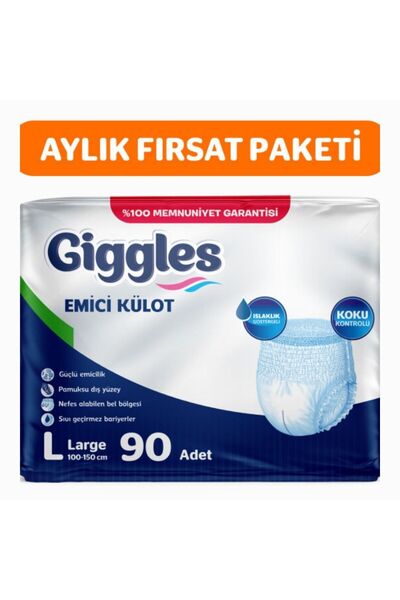 giggles Yetişkin Emici Külot Large 30'lu 3 Paket 90 Adet