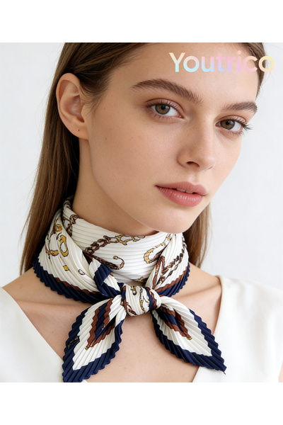 Youtrico Silk Scarf 70*70cm Early autumn-sun Shielding Wrinkled Square, Trend...