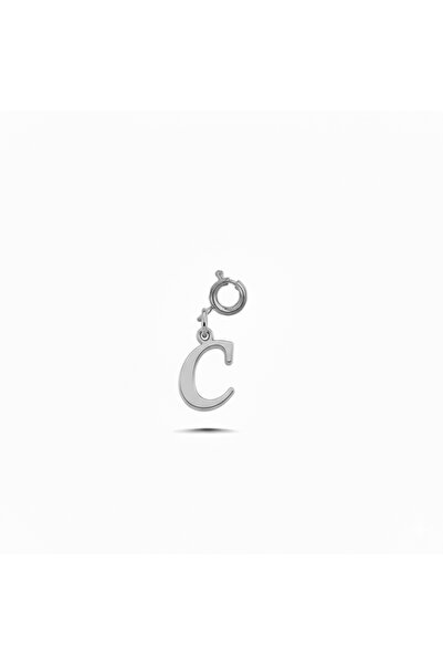 Silveranka 925 Ayar Gümüş C Harfi Kolye Ucu - Charm