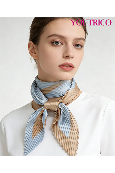 Youtrico Square Scarf-Sun Protective Summer Style Polka Dot Crinkle Pleat Fau...