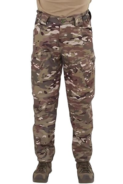 SINGLE SWORD Softshell Pantolon Suya Dayanıklı Çok Cepli Taktik Trekking Outdoor Multicam Pantolon