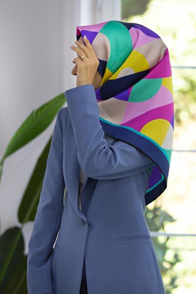 Vissona %100 Twill Renk Bloklu Çizgili Desenli Pembe - Lacivert Renkli 90x90 ...