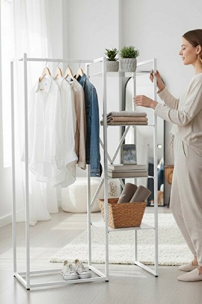 TOLIAHOME Metal Portmanto Askılık Metal İskelet Vestiyer Kıyafet Askılığı