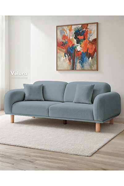 Velura Home & Living Lara Sırt Mekanizmalı Üç Adet Üçlü Kanepe & Yataklı 3'lü...