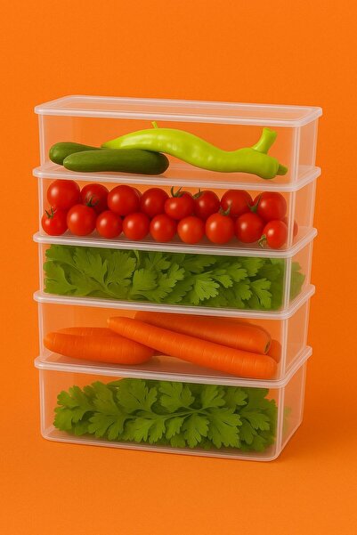 ray plastik 4 حاويات تخزين طويلة وضيقة شفافة سعة 1.5 لتر.